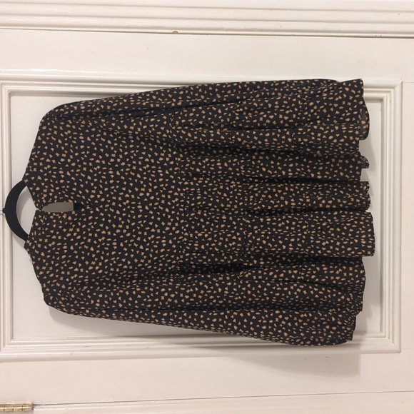 Black Animal Print Mock Neck Tiered Maternity Top - Picture 6 of 7